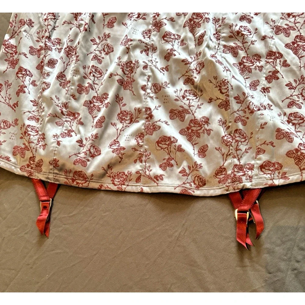 Fleur Du Mal Rose Jacquard‎ Bebe Slip Dress Size 10 Floral New Without Tags. - Picture 6 of 6